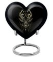 10 inch heart-shaped moose walking urn, 