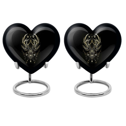 10 inch heart-shaped moose walking urn, 