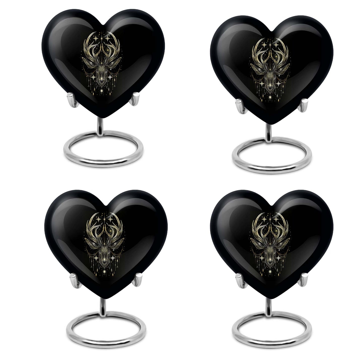 10 inch heart-shaped moose walking urn, 