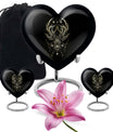 10 inch heart-shaped moose walking urn, 
