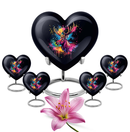 heart-shaped moose walking urn