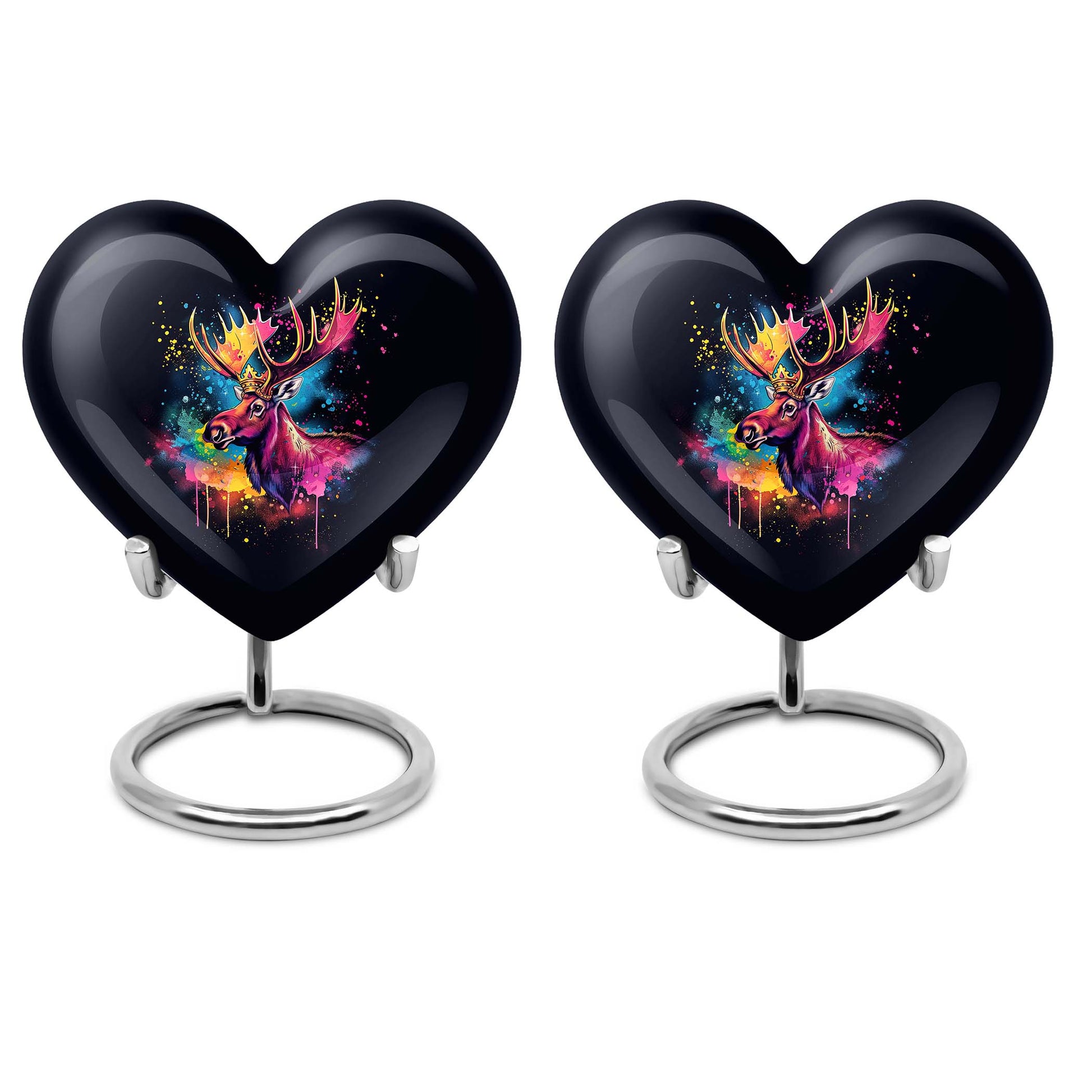 heart-shaped moose walking urn