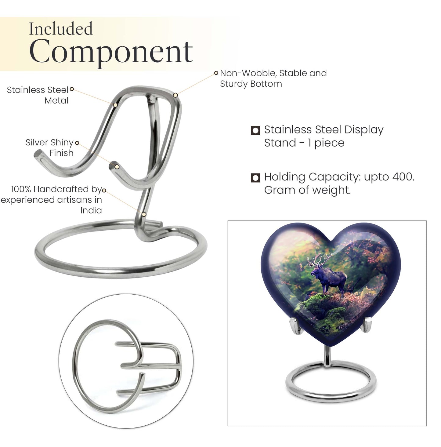 10 inch heart urn for human ashes 