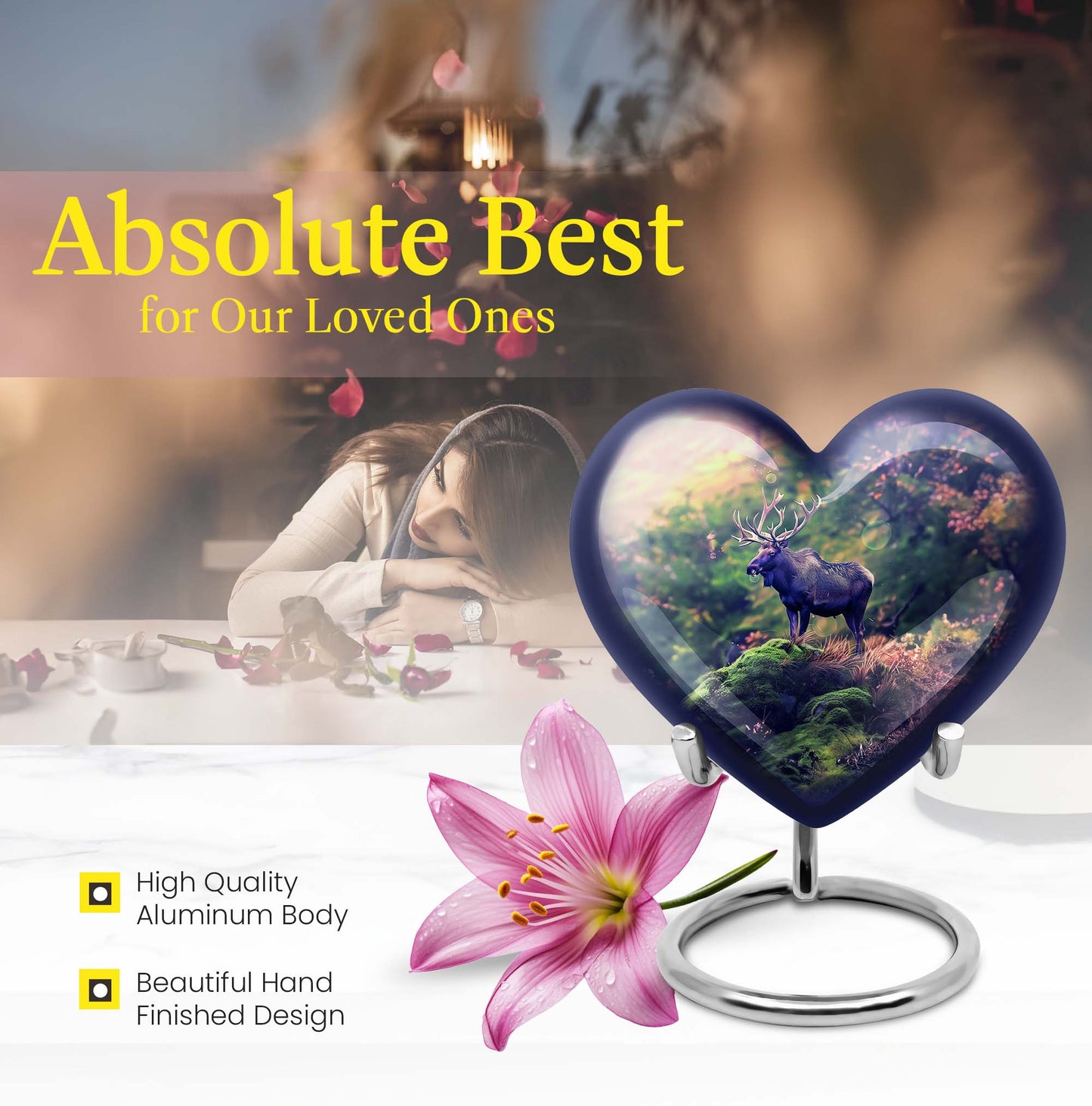 10 inch heart urn for human ashes 