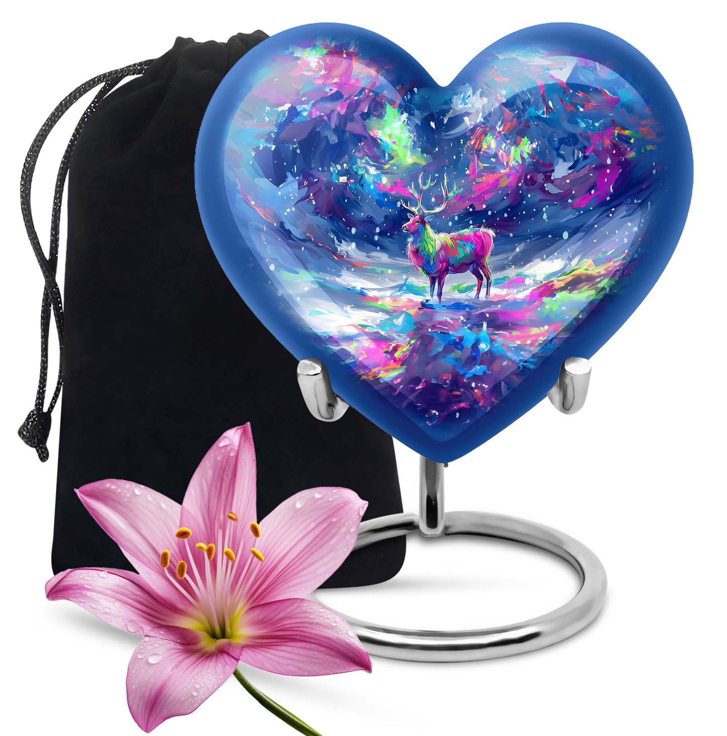 moose walking heart-shaped urn for ashes