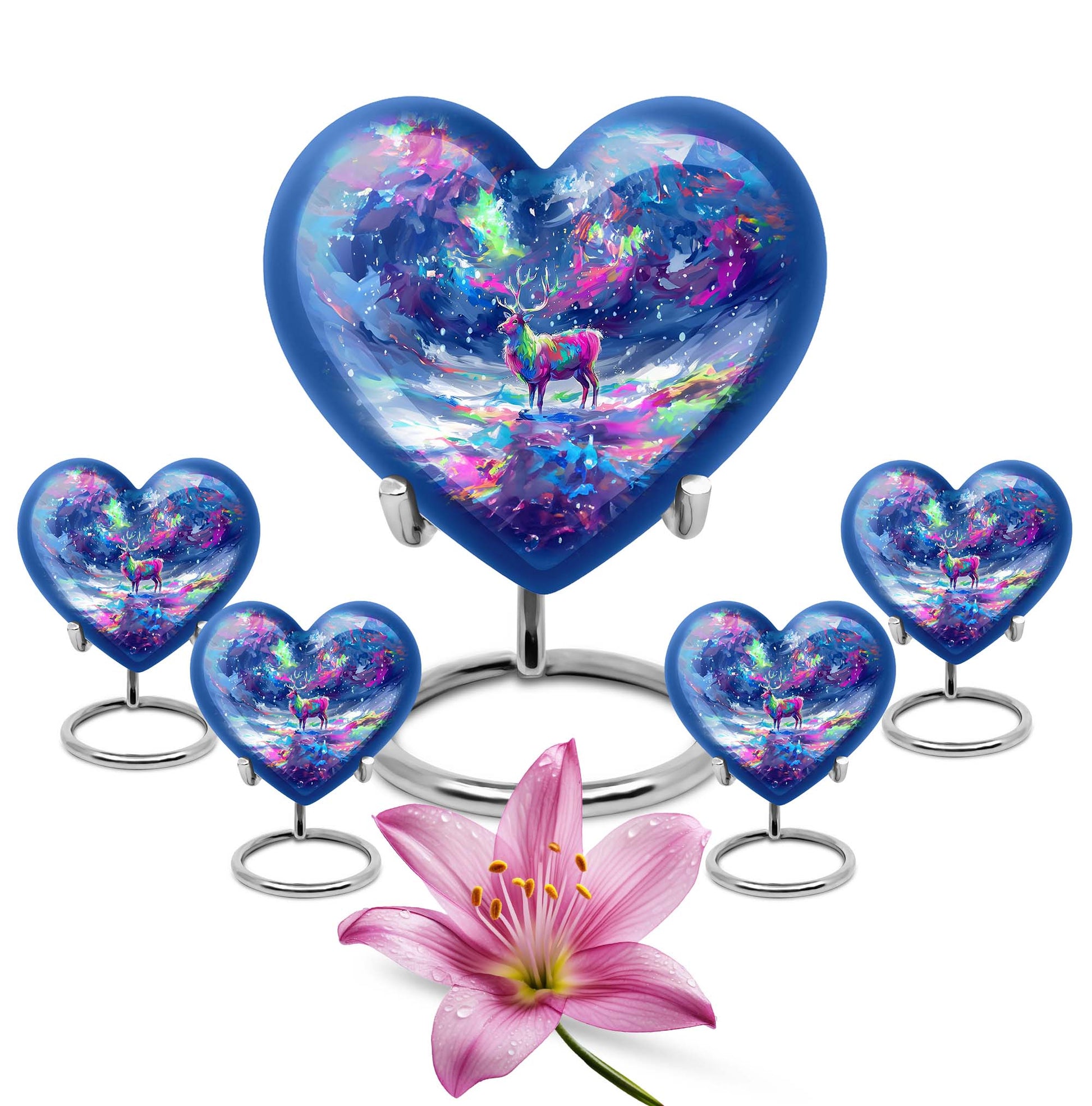 moose walking heart-shaped urn for ashes