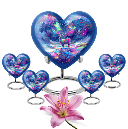moose walking heart-shaped urn for ashes