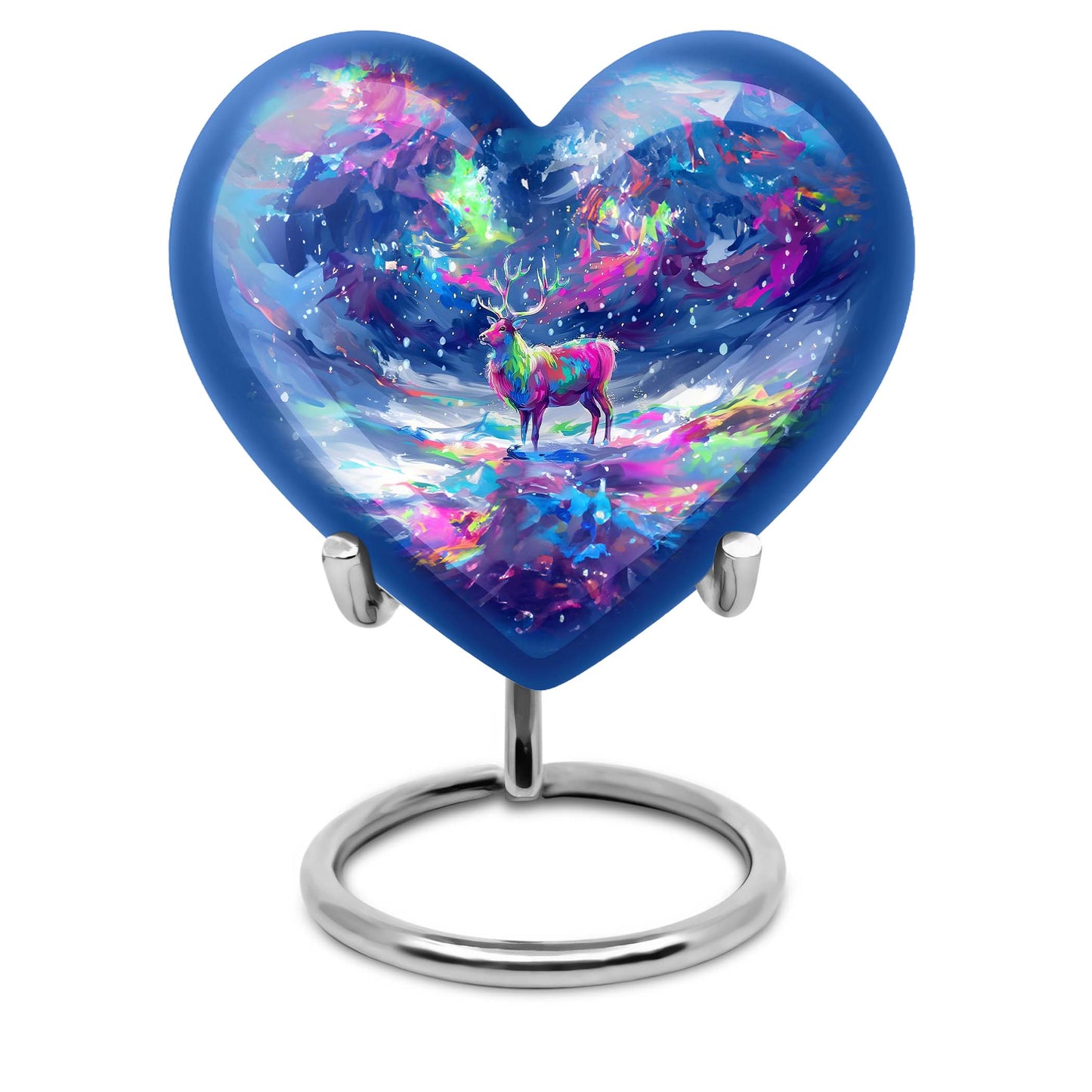 moose walking heart-shaped urn for ashes