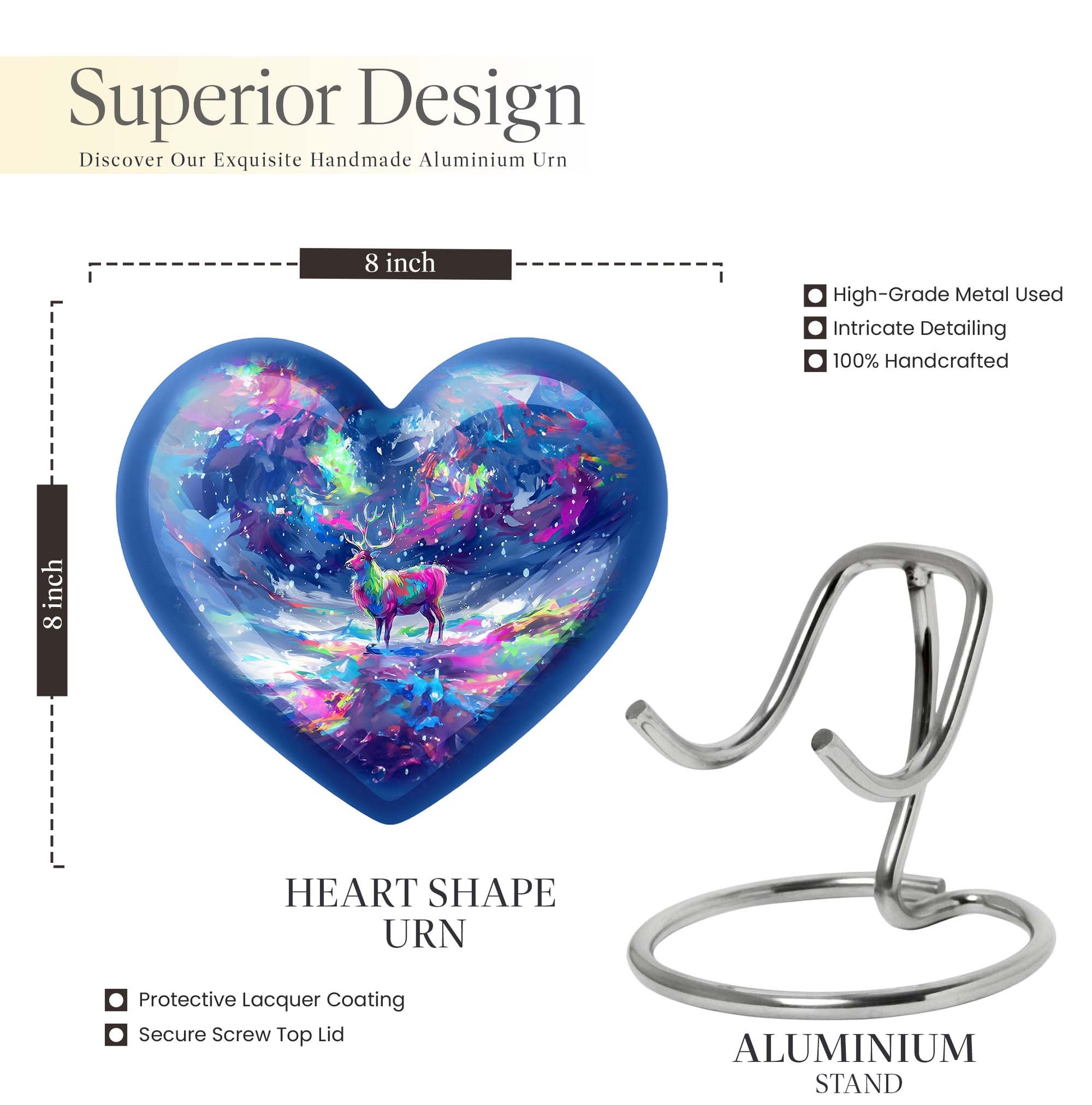 moose walking heart-shaped urn for ashes