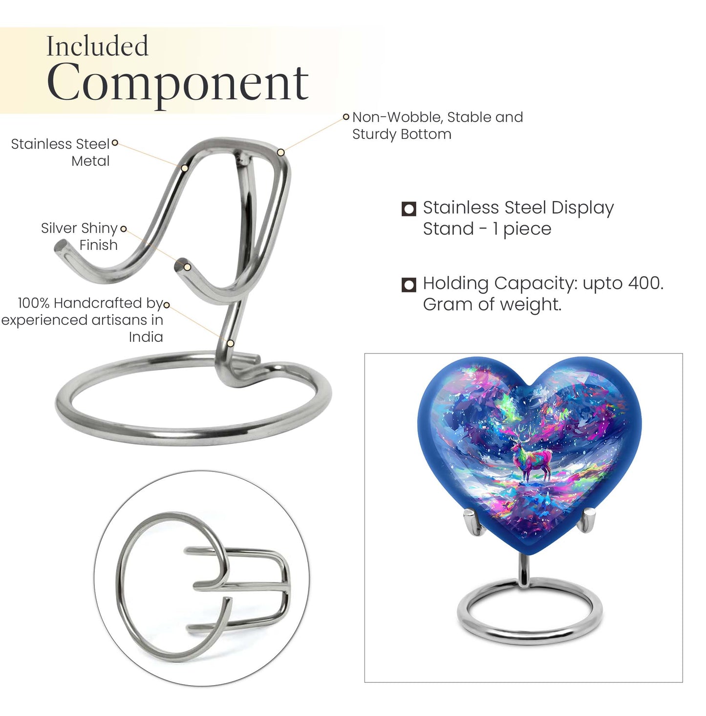 moose walking heart-shaped urn for ashes