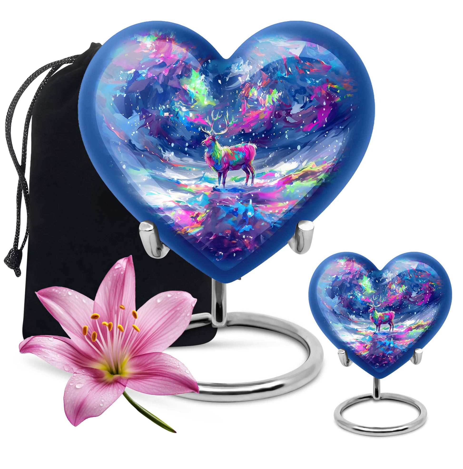 moose walking heart-shaped urn for ashes