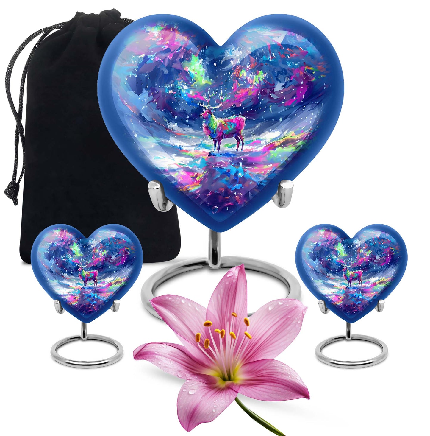 moose walking heart-shaped urn for ashes
