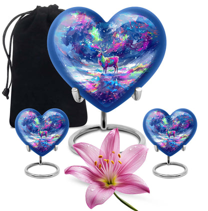 moose walking heart-shaped urn for ashes