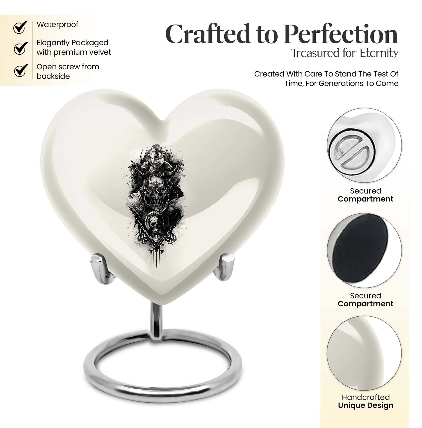  Catholic Heart Urn for cremation,