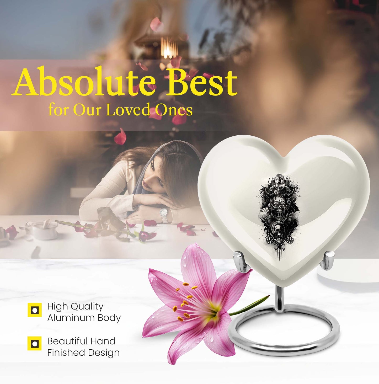  Catholic Heart Urn for cremation,