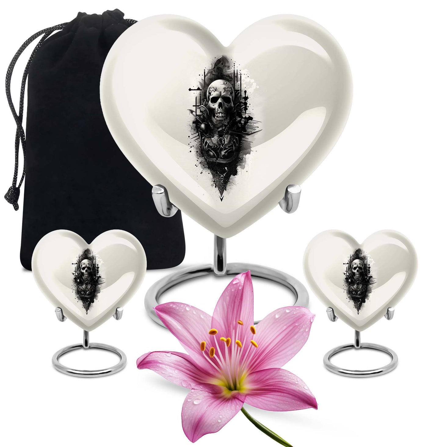 heart-shaped catholic urn