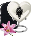 Large heart-shaped adult size catholic urn