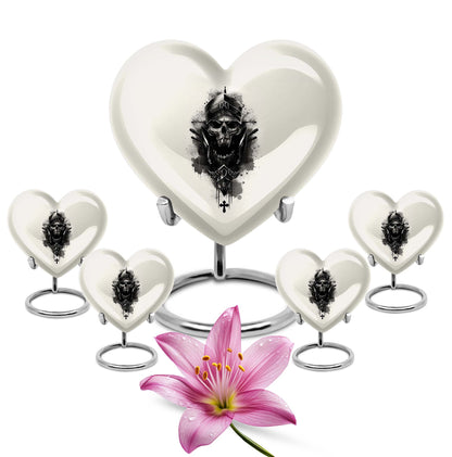 Large heart-shaped adult size catholic urn