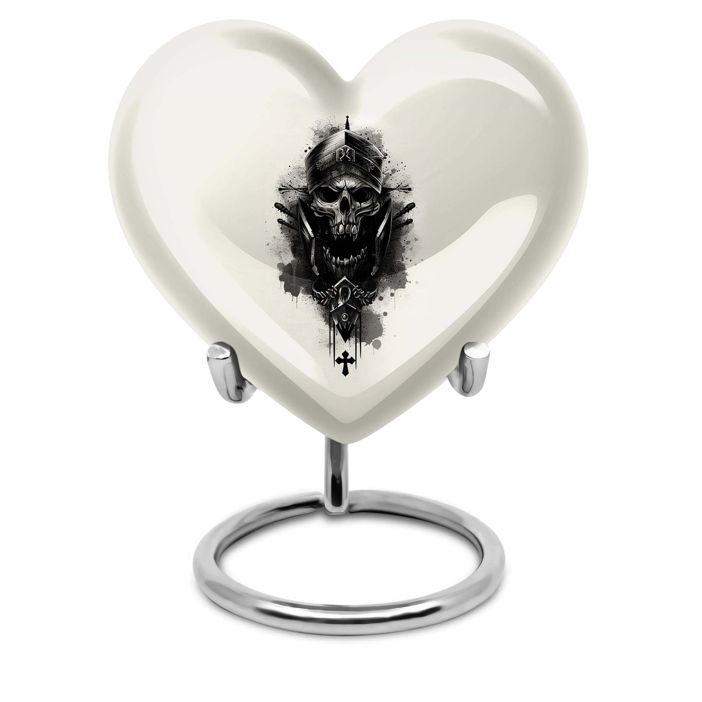 Large heart-shaped adult size catholic urn