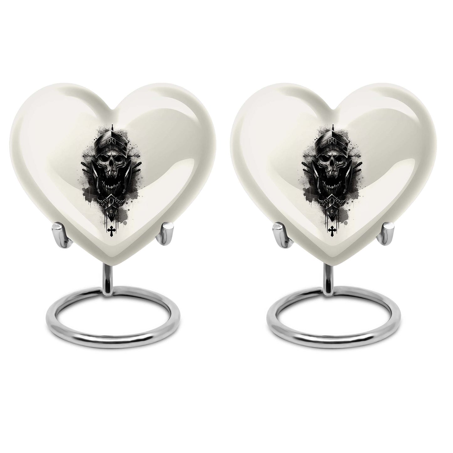 Large heart-shaped adult size catholic urn