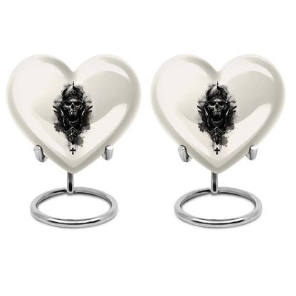 Large heart-shaped adult size catholic urn