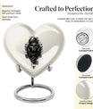 Large heart-shaped adult size catholic urn