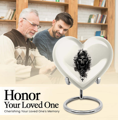 Large heart-shaped adult size catholic urn