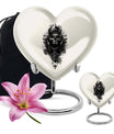 Large heart-shaped adult size catholic urn