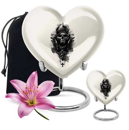 Large heart-shaped adult size catholic urn