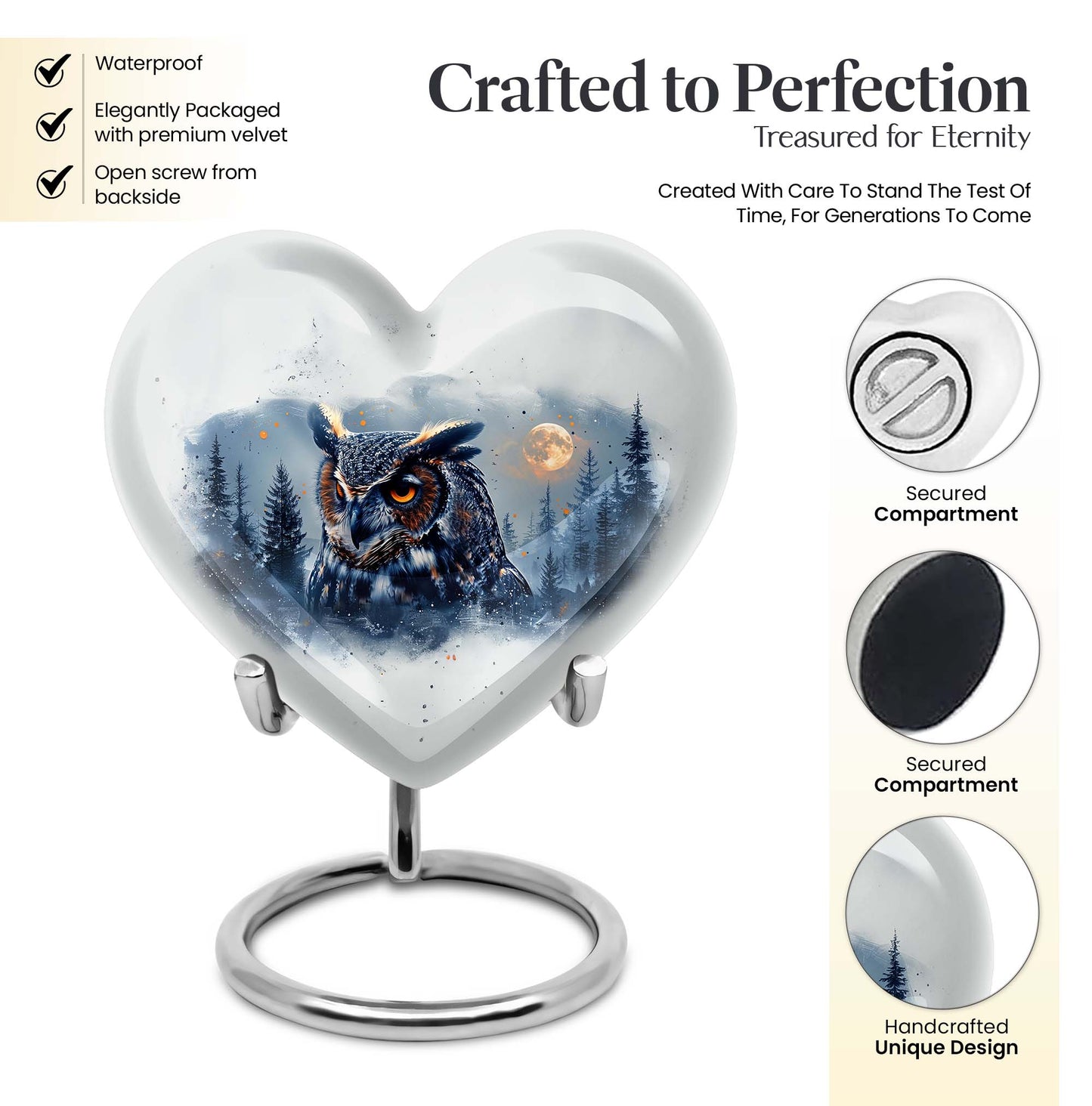 10-inch heart urn for cremation