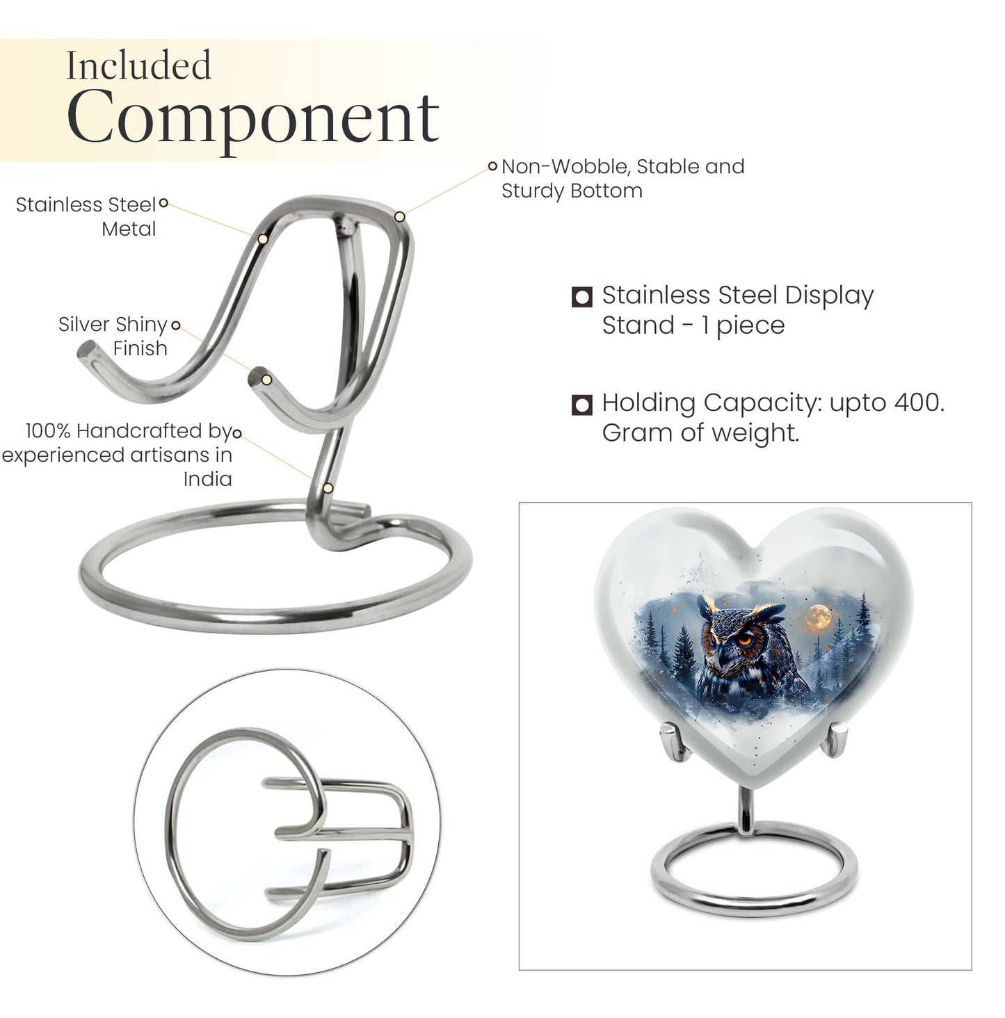 10-inch heart urn for cremation
