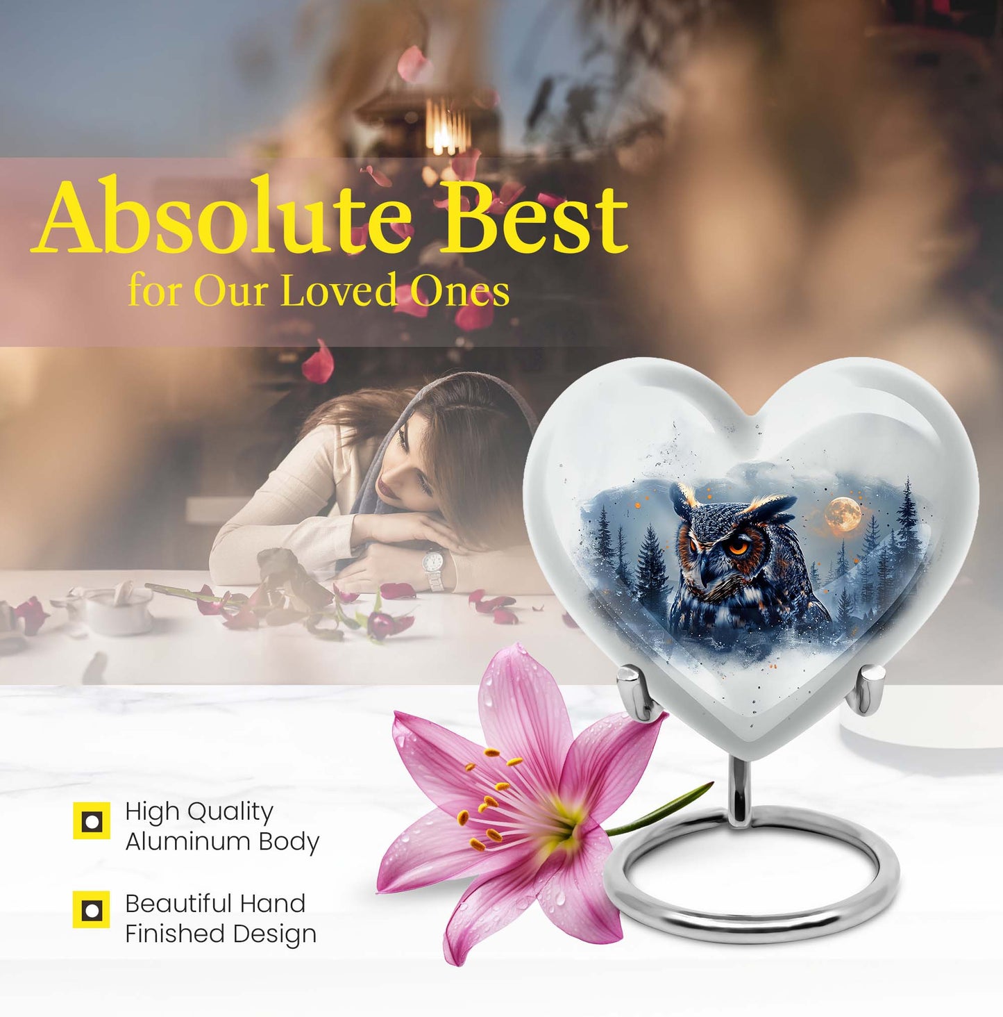 10-inch heart urn for cremation