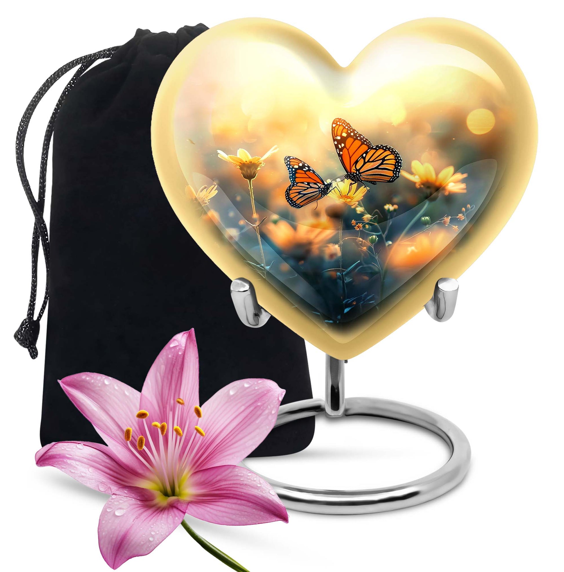 Heart butterfly urn for women