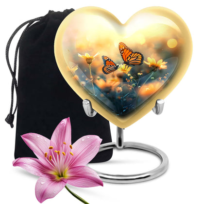 Heart butterfly urn for women