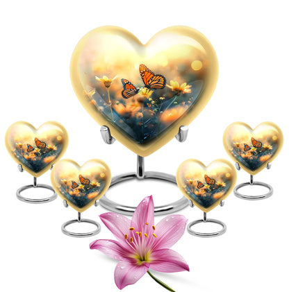 Heart butterfly urn for women