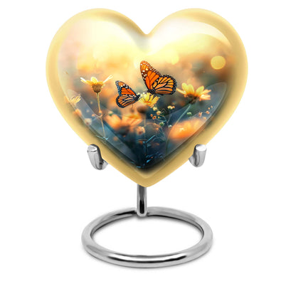 Heart butterfly urn for women