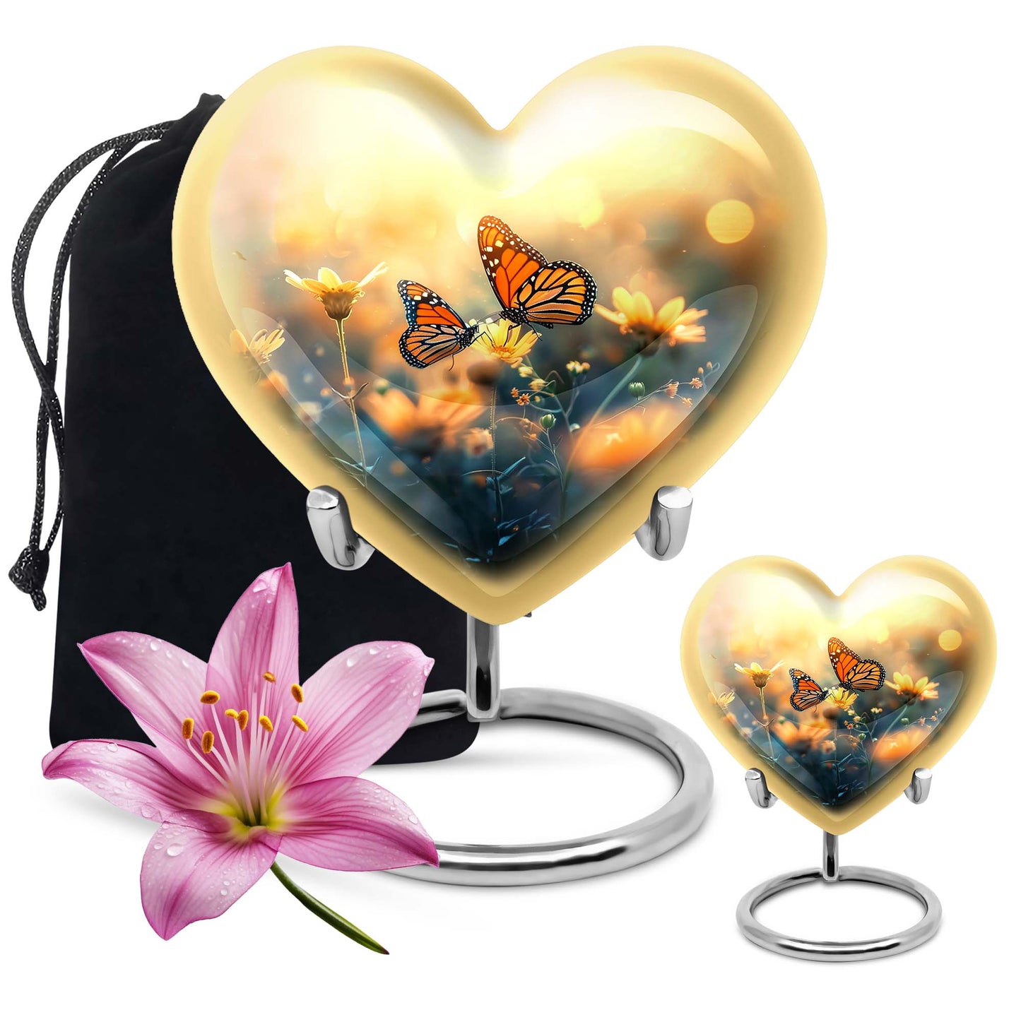 Heart butterfly urn for women
