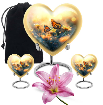 Heart butterfly urn for women