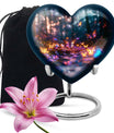 heart urn, butterfly design