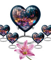 heart urn, butterfly design