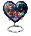 heart urn, butterfly design