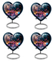 heart urn, butterfly design