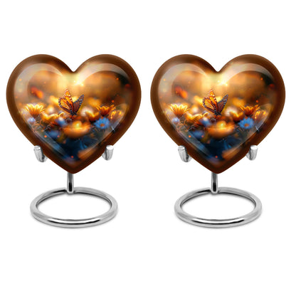Heart-shaped butterfly urn made of for adult's ashes, 
