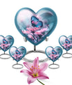 Abstract heart-shaped 10-inch butterfly urn
