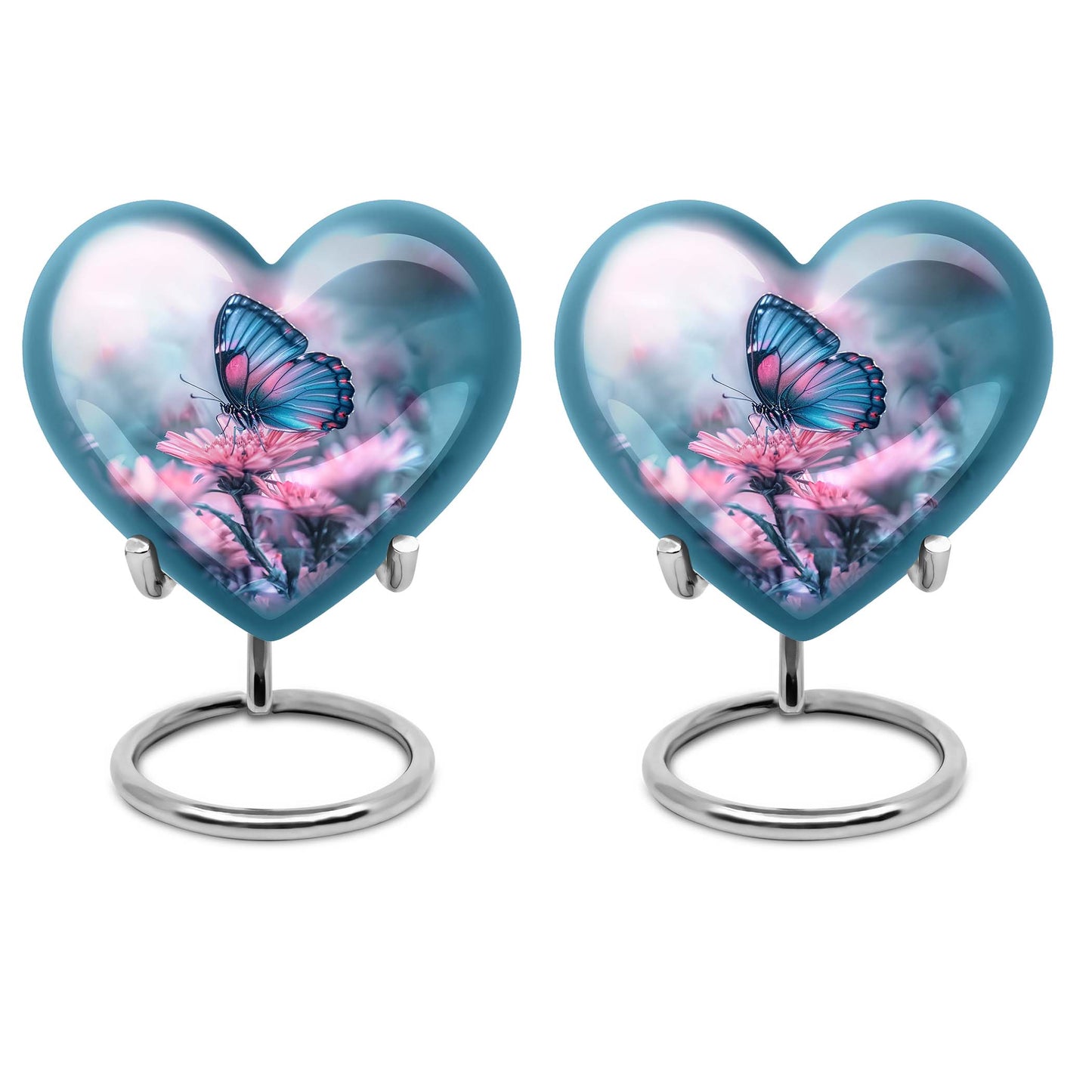 Abstract heart-shaped 10-inch butterfly urn