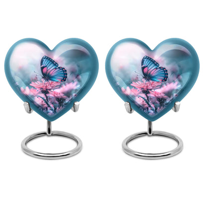 Abstract heart-shaped 10-inch butterfly urn