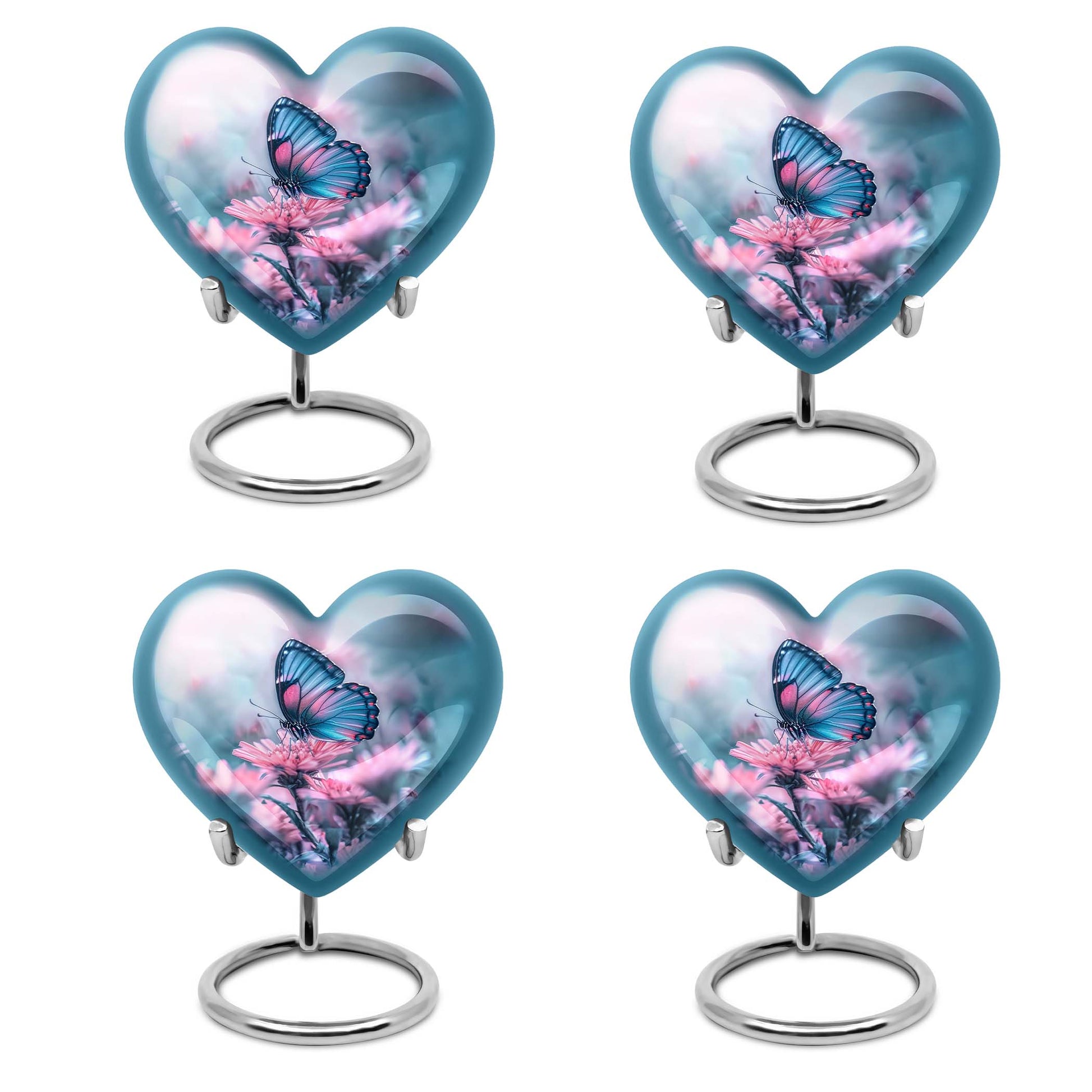 Abstract heart-shaped 10-inch butterfly urn