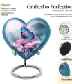 Abstract heart-shaped 10-inch butterfly urn