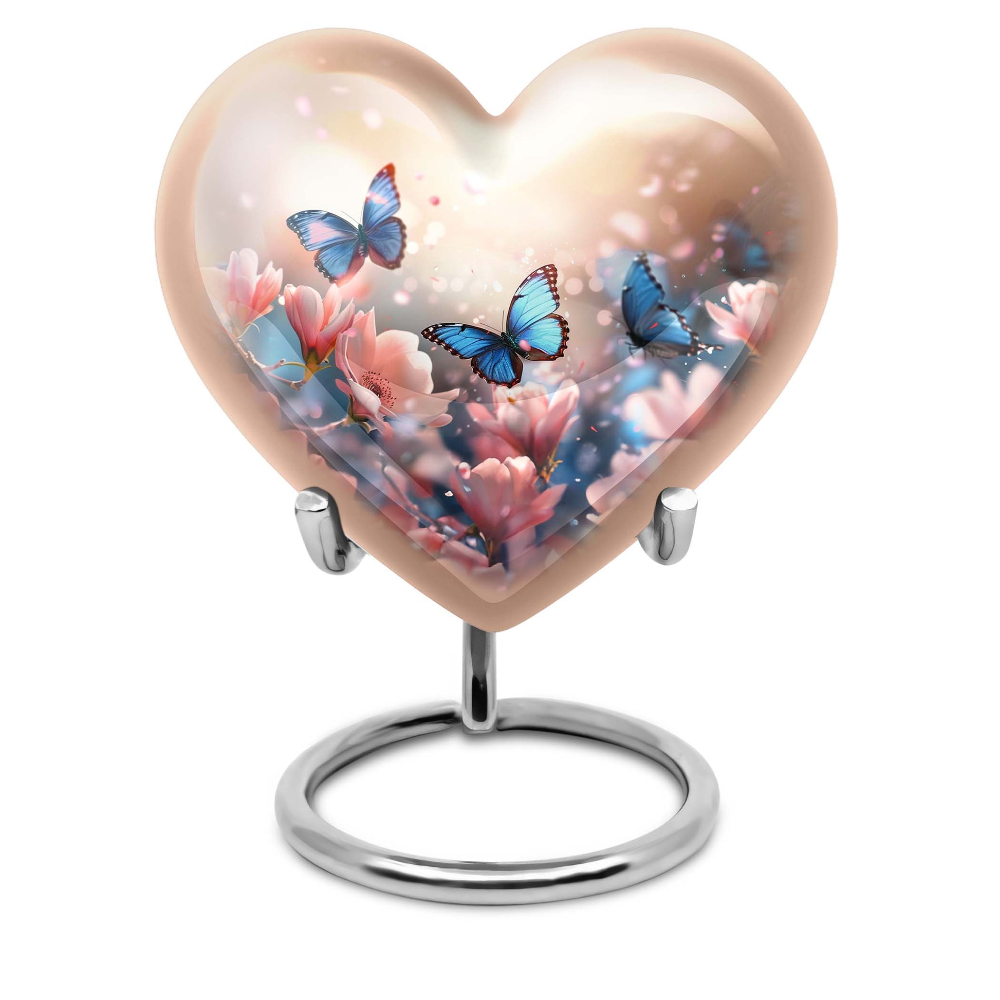  heart shaped butterfly funeral urn for men