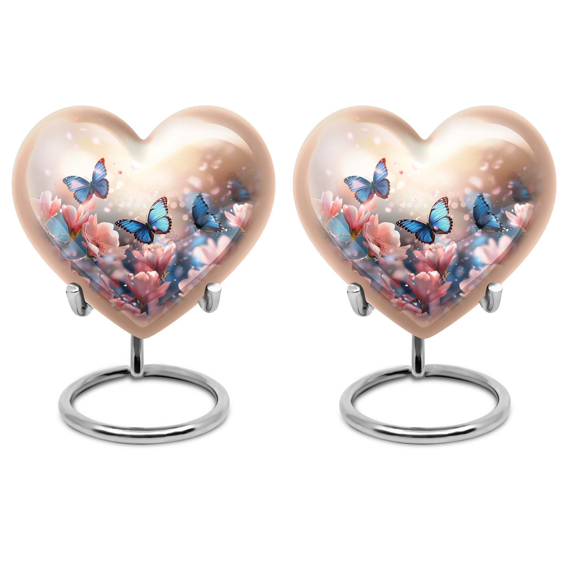  heart shaped butterfly funeral urn for men